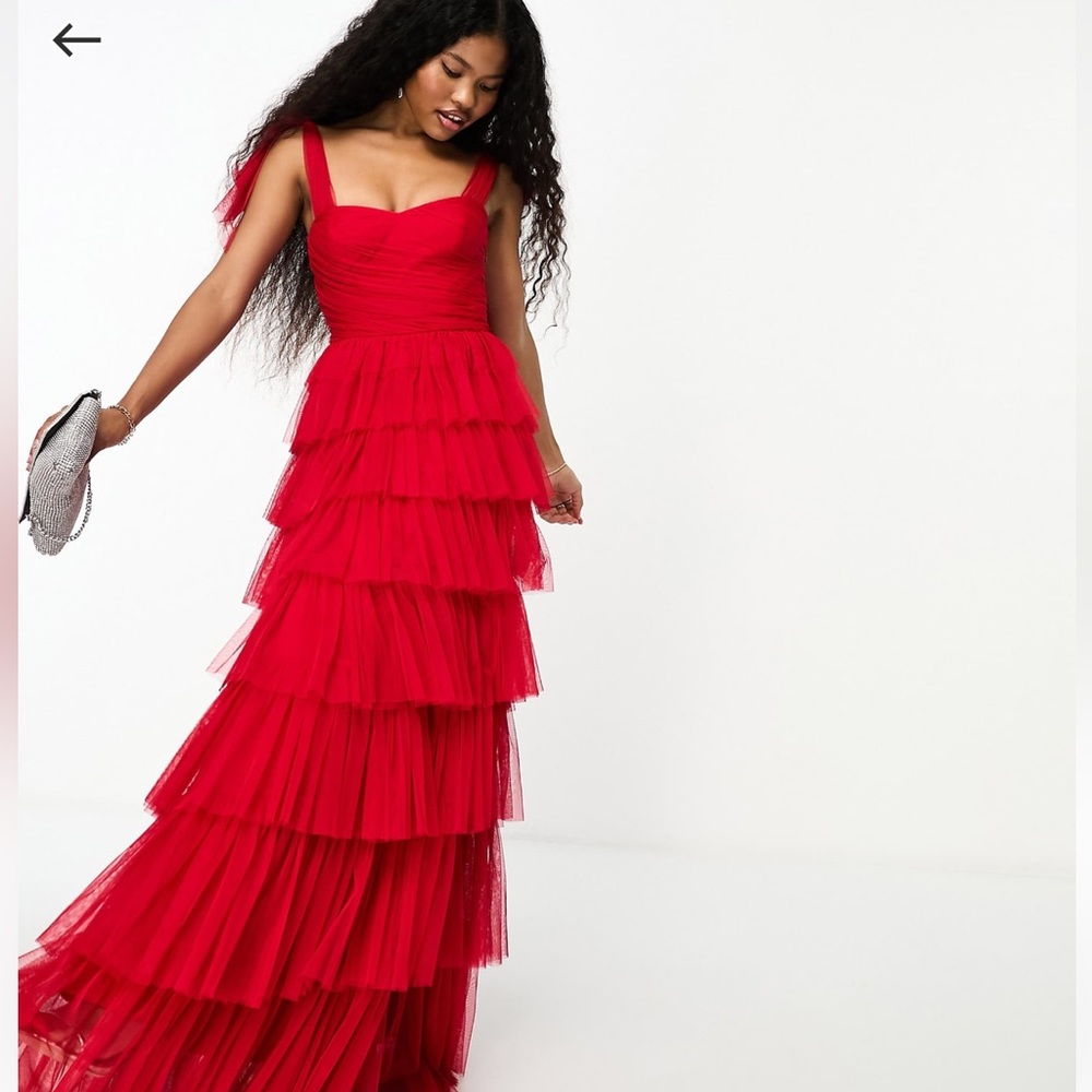 ASOS Petite Scarlet Tiered Maxi Dress